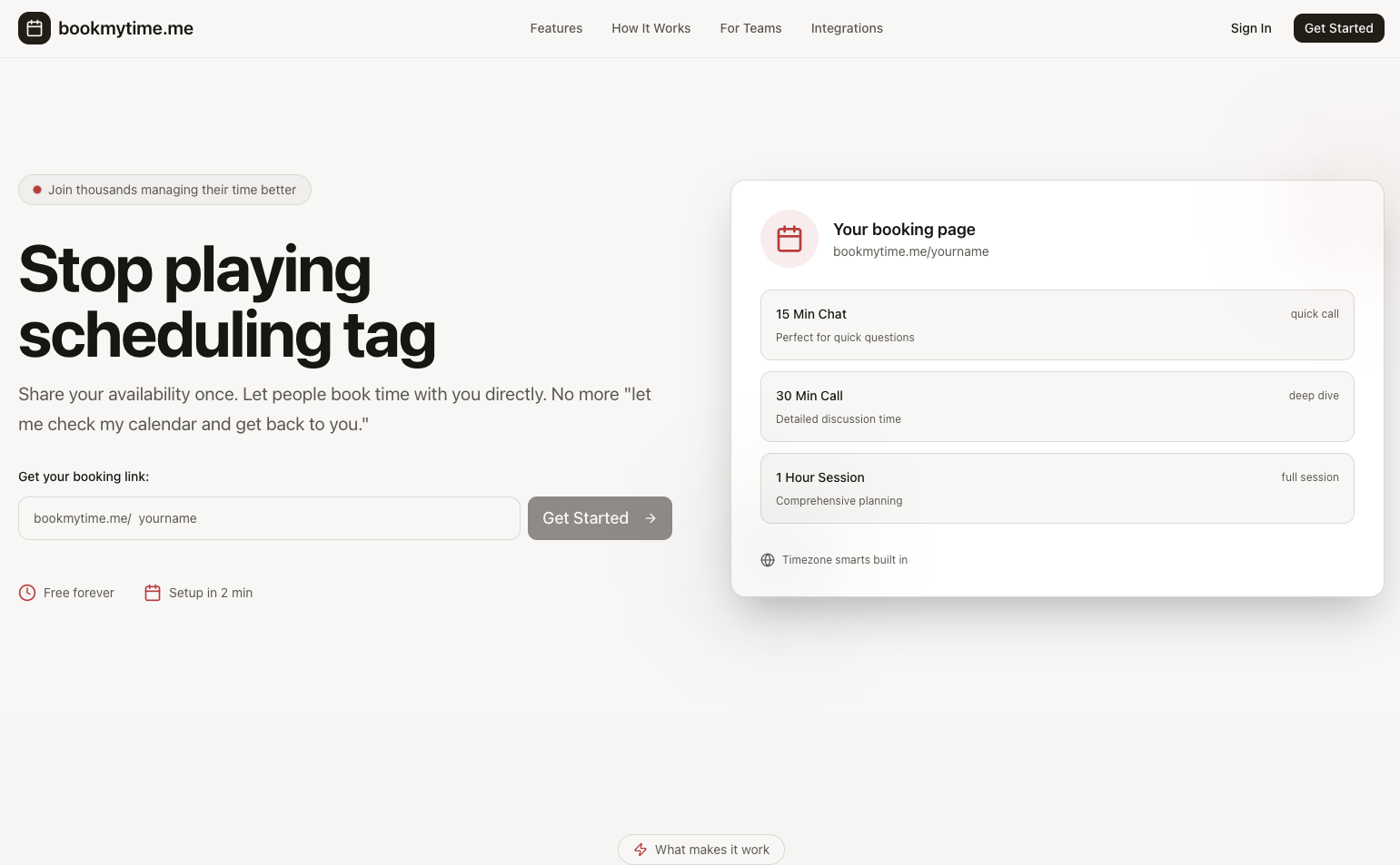 BookMyTime - Calendar booking app
